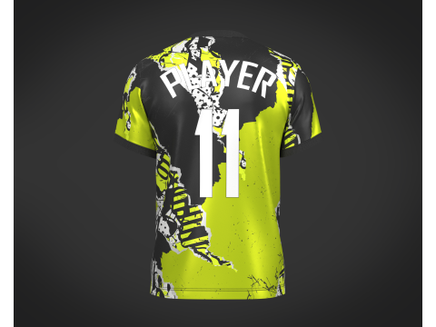 Soccer Football Black and White with Yellow Jersey Player-11 3D Model