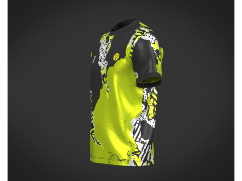 Soccer Football Black and White with Yellow Jersey Player-11 3D Model
