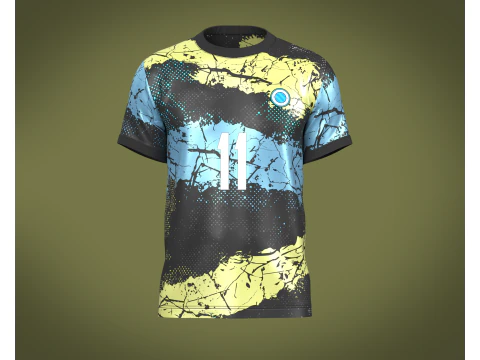 축구 축구 블랙 저지 Player-11 3D 모델