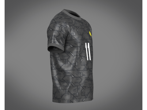 Soccer Football Black with Gray Jersey Player-11 Modelo 3D