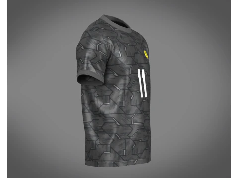 Futebol Futebol Preto com Camisa Cinza Player-11 Modelo 3D