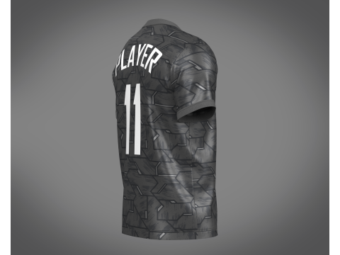 Soccer Football Black with Gray Jersey Player-11 Modelo 3D