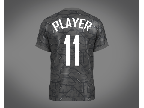 Soccer Football Black with Gray Jersey Player-11 Modelo 3D