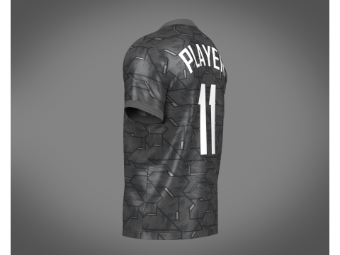 Soccer Football Black with Gray Jersey Player-11 Modelo 3D
