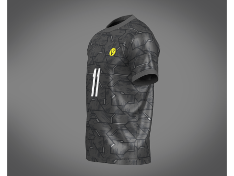 Soccer Football Black with Gray Jersey Player-11 Modelo 3D