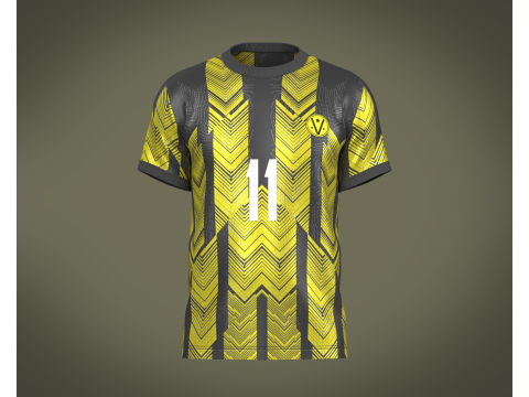 Soccer Football Black with yellow Jersey Player-11 Modelo 3D