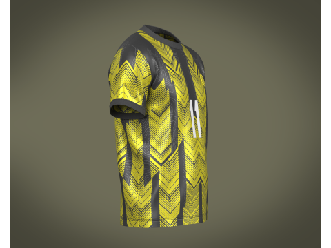 Soccer Football Black with yellow Jersey Player-11 Modèle 3D