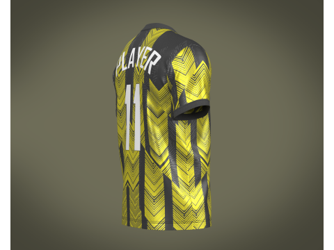 Soccer Football Black with yellow Jersey Player-11 Modèle 3D