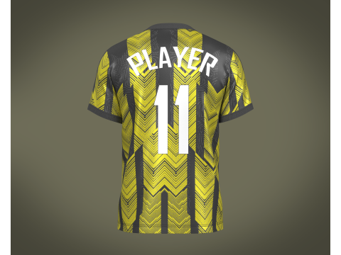 Soccer Football Black with yellow Jersey Player-11 Modèle 3D