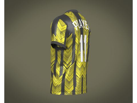 Soccer Football Black with yellow Jersey Player-11 Modèle 3D