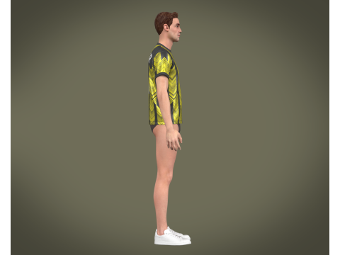 Soccer Football Black with yellow Jersey Player-11 Modèle 3D