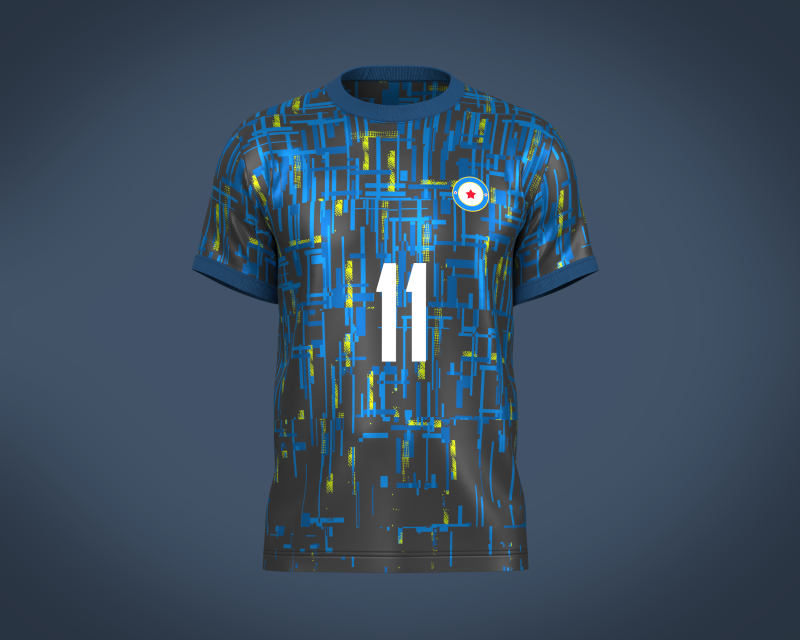 Soccer Football Blue and Black Jersey Player-11 3D Model .c4d .max .obj .3ds .fbx .stl .blend 