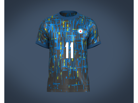 Soccer Football Blue and Black Jersey Player-11 3D Модель