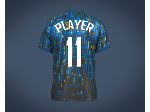 Soccer Football Blue and Black Jersey Player-11 3D Model