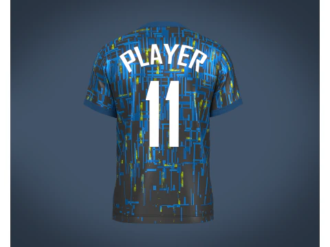 Jogador de futebol azul e preto de camisa-11 Modelo 3D