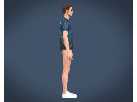 Soccer Football Blue and Black Jersey Player-11 3D Model