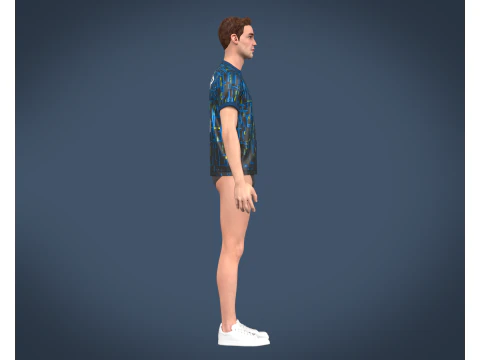 Jogador de futebol azul e preto de camisa-11 Modelo 3D