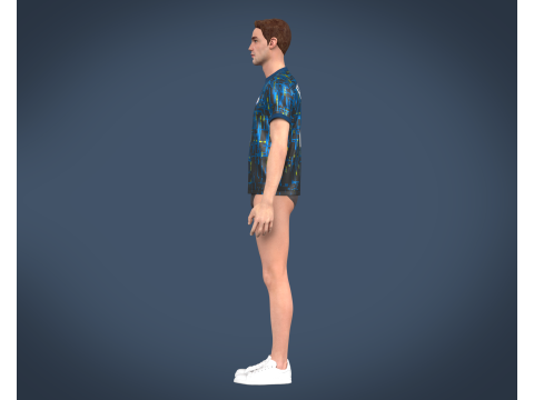 Soccer Football Blue and Black Jersey Player-11 3D Model