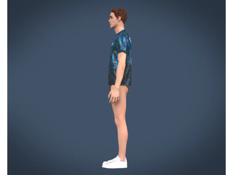 Jogador de futebol azul e preto de camisa-11 Modelo 3D