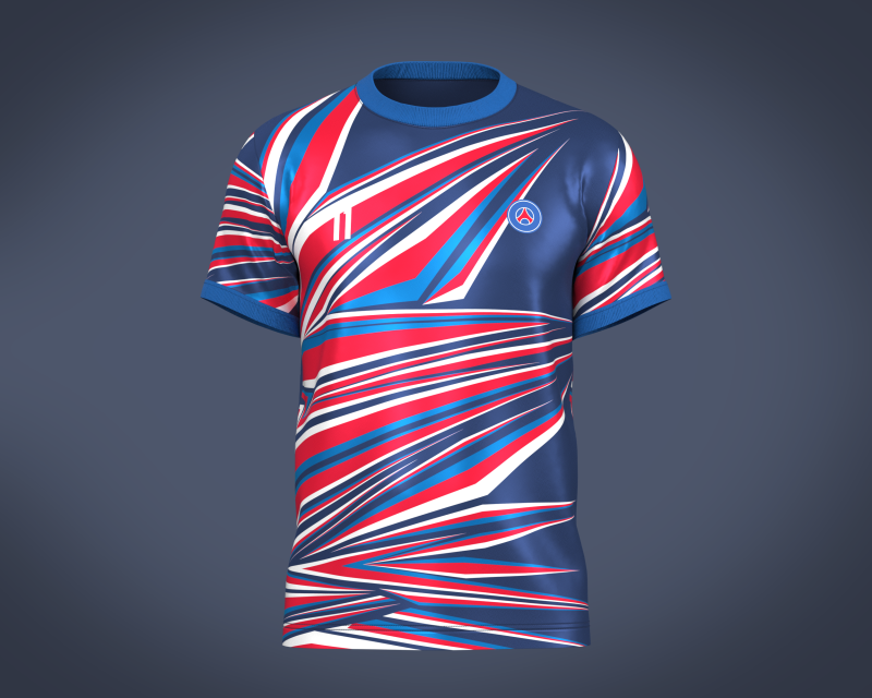 Soccer Football Blue and Red Jersey Player-11 3D Model .c4d .max .obj .3ds .fbx .stl .blend 