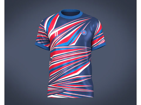 Voetbal voetbal blauwe en rode trui speler-11 3D Model