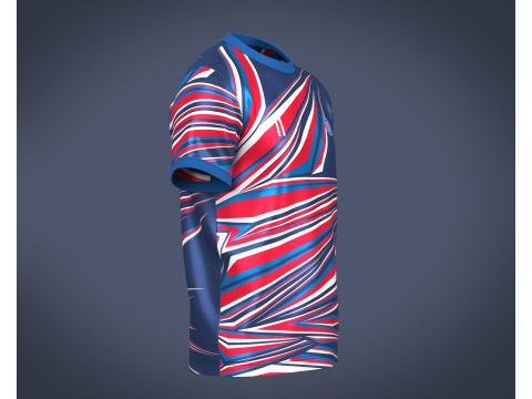 Soccer Football Blue and Red Jersey Player-11 3D Model