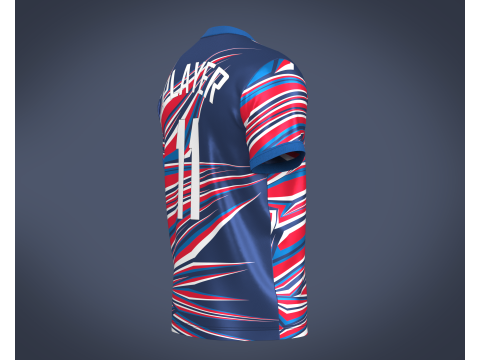 Soccer Football Blue and Red Jersey Player-11 3D Model