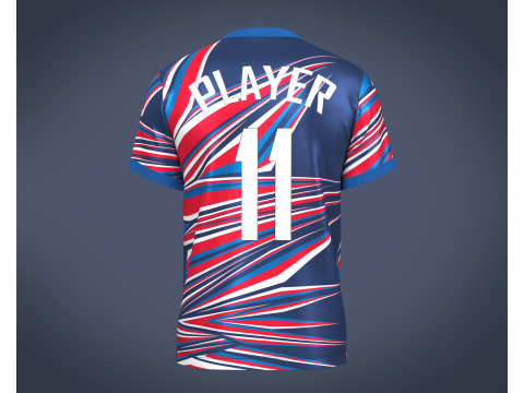 Soccer Football Blue and Red Jersey Player-11 3D Model