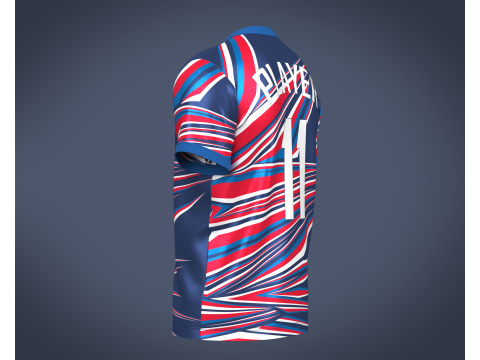 Soccer Football Blue and Red Jersey Player-11 3D Model