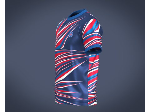 Soccer Football Blue and Red Jersey Player-11 3D Model