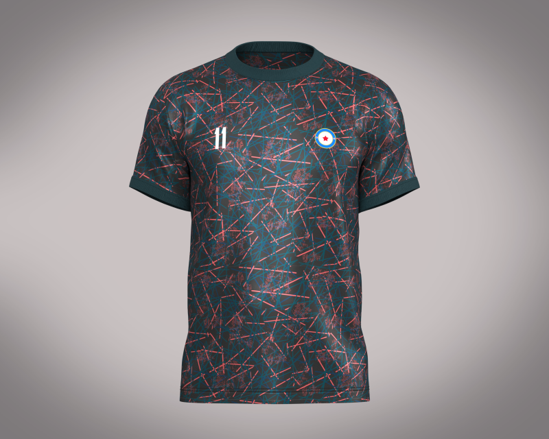 Soccer Football Blue Red with Black Jersey Player-11 3D Model .c4d .max .obj .3ds .fbx .stl .blend 