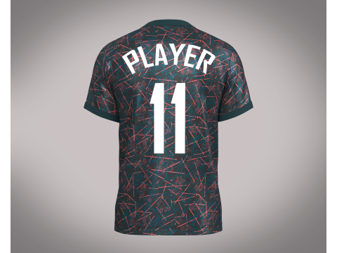 Soccer Football Blue Red with Black Jersey Player-11 3D Model