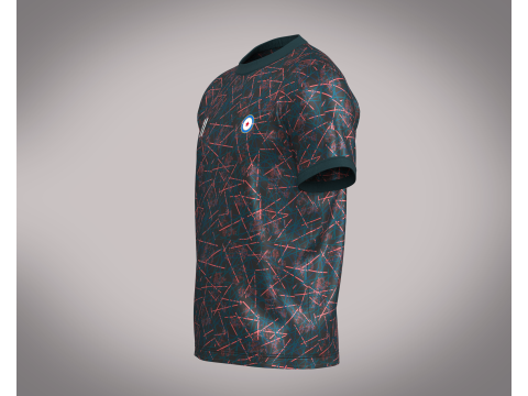 Soccer Football Blue Red with Black Jersey Player-11 3D Model