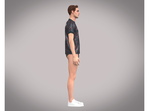 Soccer Football Blue Red with Black Jersey Player-11 3D Model