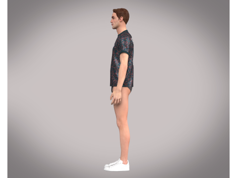 Soccer Football Blue Red with Black Jersey Player-11 3D Model