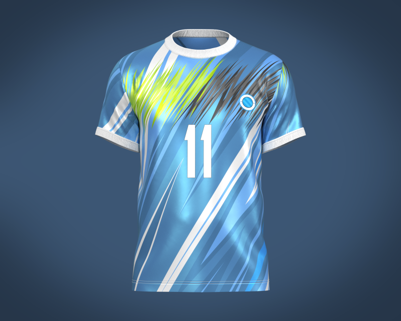 Soccer Football Blue and White Jersey Player-11 3D Model .c4d .max .obj .3ds .fbx .stl .blend 