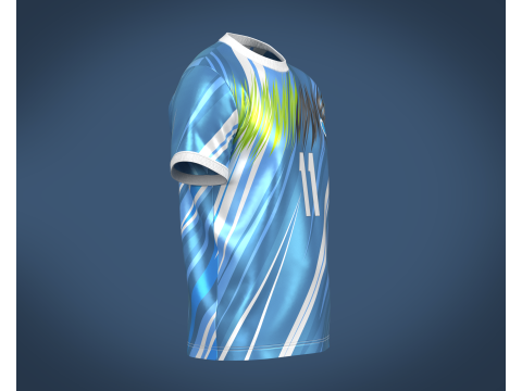 Soccer Football Blue and White Jersey Player-11 3D Model