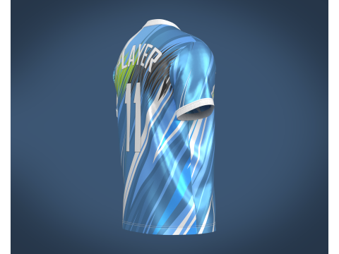 Soccer Football Blue and White Jersey Player-11 3D Model