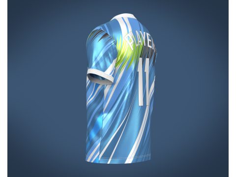 Soccer Football Blue and White Jersey Player-11 3D Model