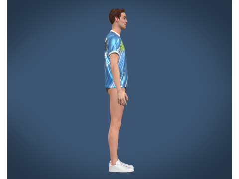 Soccer Football Blue and White Jersey Player-11 3D Model