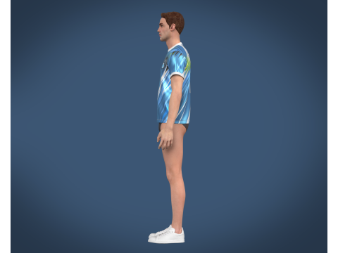 Soccer Football Blue and White Jersey Player-11 3D Model