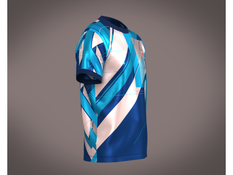 Soccer Football Blue color Jersey Player-11 3D Model
