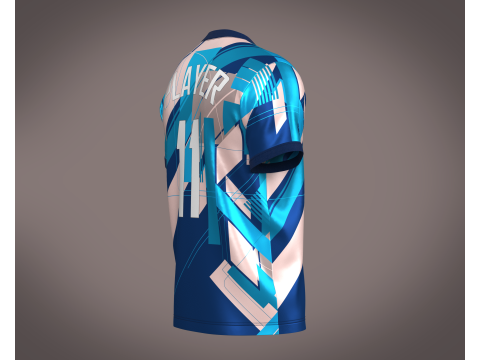 Soccer Football Blue color Jersey Player-11 3D Model
