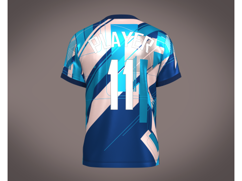 Soccer Football Blue color Jersey Player-11 3D Model