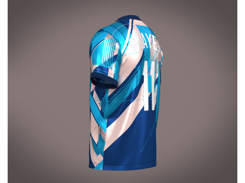 Soccer Football Blue color Jersey Player-11 3D Model