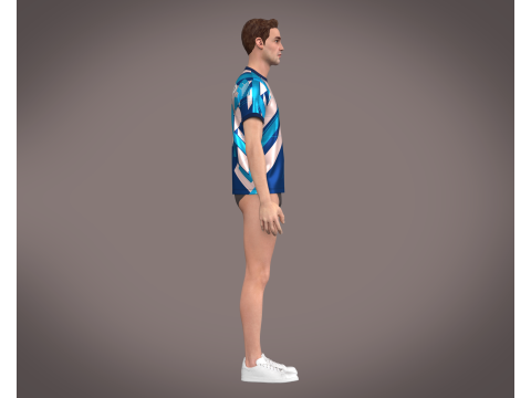 Soccer Football Blue color Jersey Player-11 3D Model