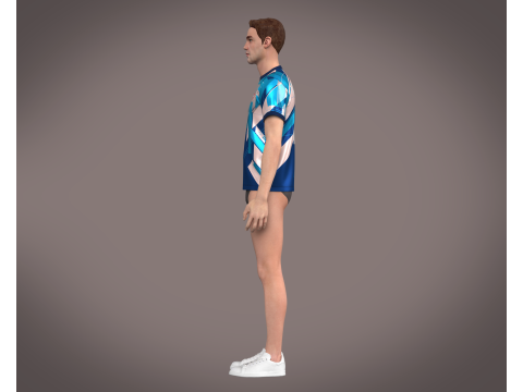 Soccer Football Blue color Jersey Player-11 3D Model