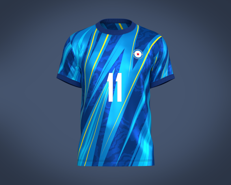 Soccer Football Blue Jersey Player-11 3D Model .c4d .max .obj .3ds .fbx .stl .blend 
