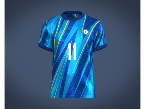 Soccer Football Blue Jersey Player-11 3D Model