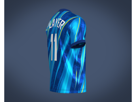 Soccer Football Blue Jersey Player-11 3D Model